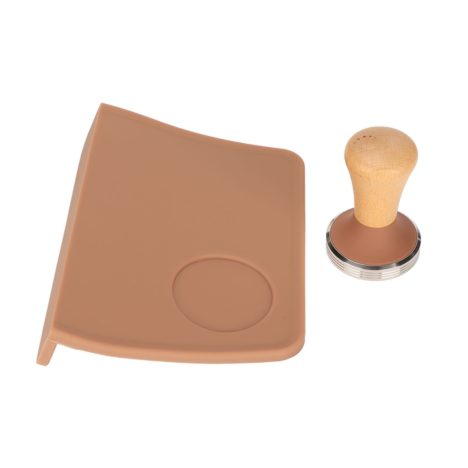 Stück Kaffeetampfmatten Aus Integriertem Silikon, 90-grad-ecktampfer Mit Tamper, Braun, Durchmesser 58 Mm