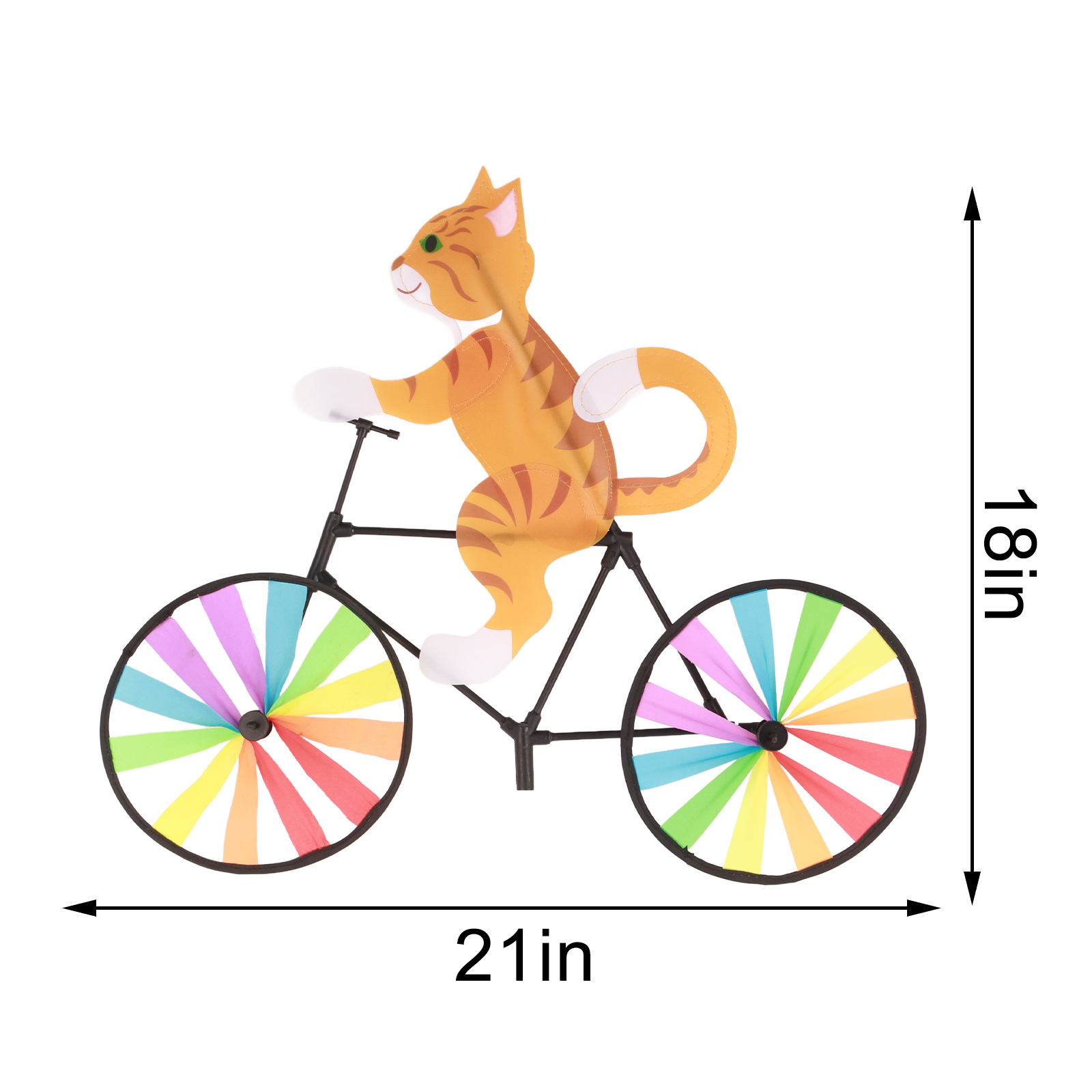Gelbe Katze Fahrrad Windmühle Windspinner Tier Windspinner Ornamente
