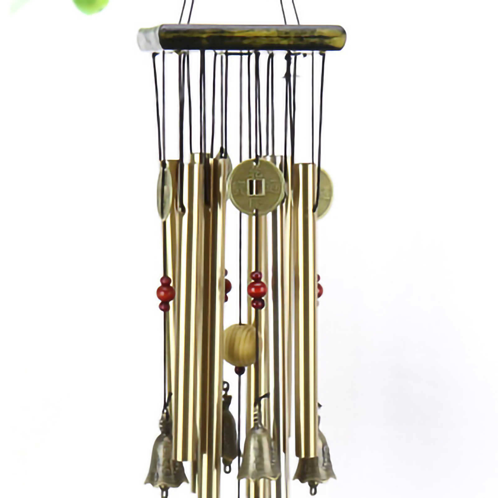 Windspiel Aus Mehreren Aluminiumrohren, Dekoratives Holzwindspiel, Geschenk Für Hütte, Haustür, Fenster, Plattform, Goldene Röhrenform