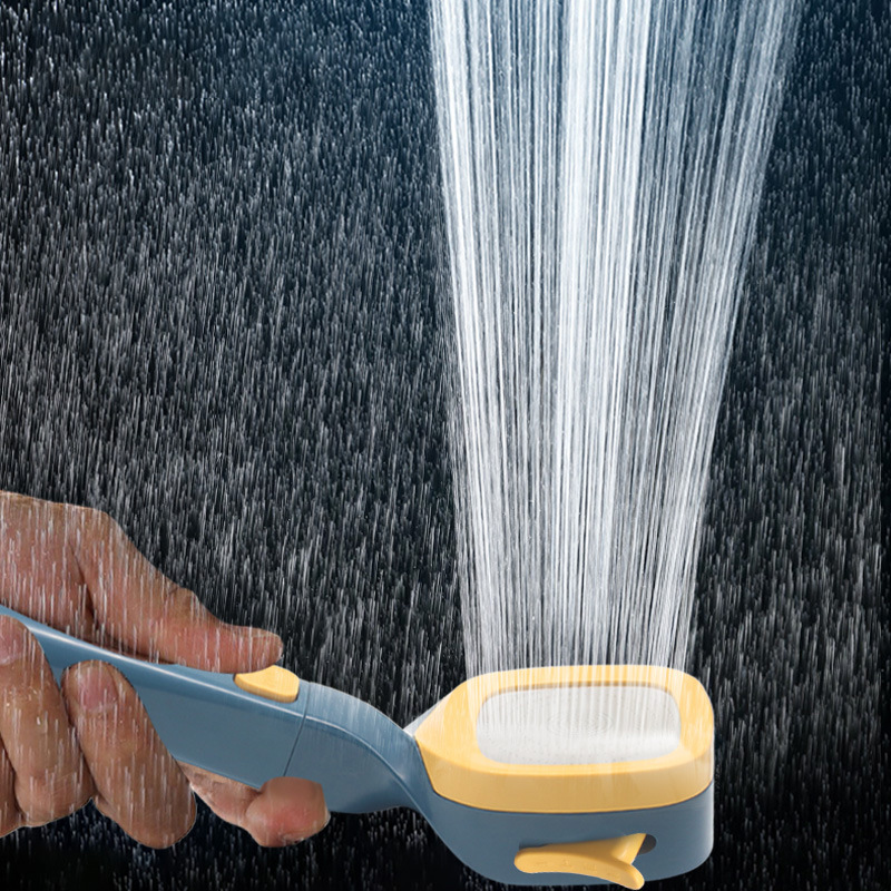 4-stufiger Duschkopf Mit Filter, Starke Leistung, Stabiler, Einfacher Universal-duschkopf Für Badezimmer, G1/2, Dunkelblau, Gelb