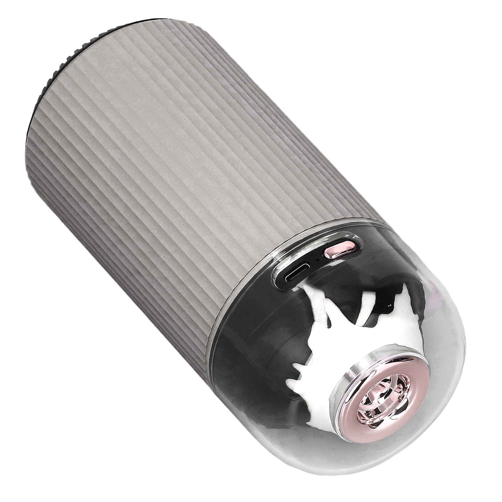 Kleiner Luftbefeuchter Mit Nachtlicht, 300 Ml, Tragbarer Nebelzerstäuber, 2-in-1-mini-usb-luftbefeuchter Mit Nachtlicht Für Auto Und Büro, 5 V, Grau