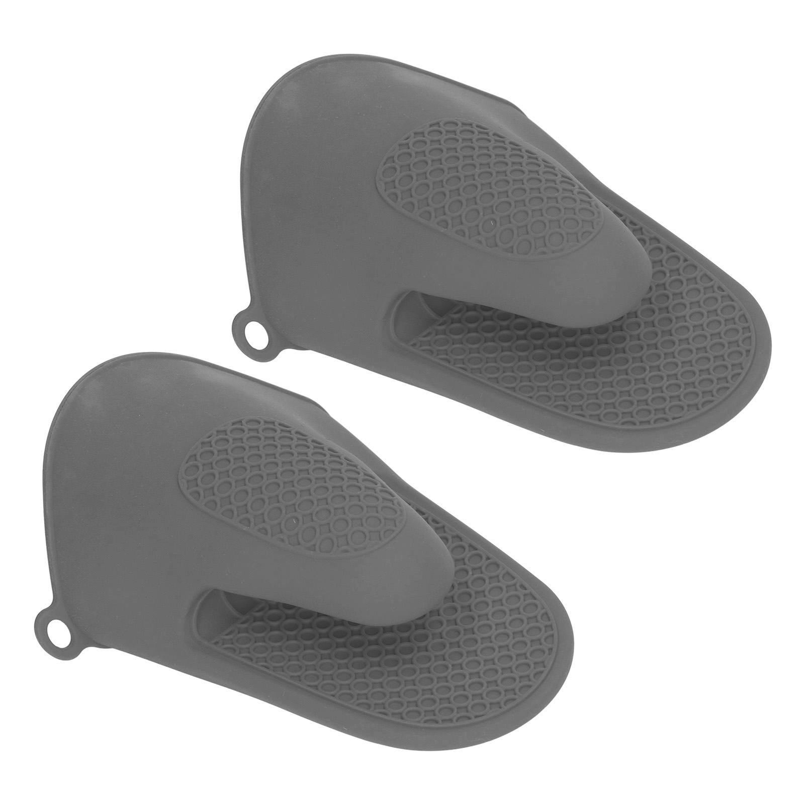 2 Stück Mini-ofenhandschuhe Aus Silikon, Verdickt, Hitzebeständig, Zum Kochen Und Einklemmen, Grau