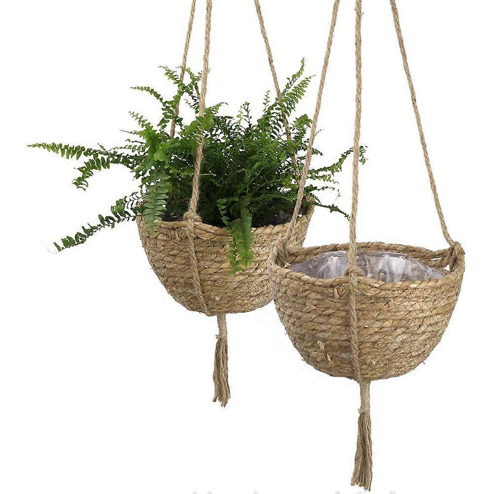Natürliche Hängeampeln Aus Seegras, Robuste Pflanzkörbe, Gartendekoration