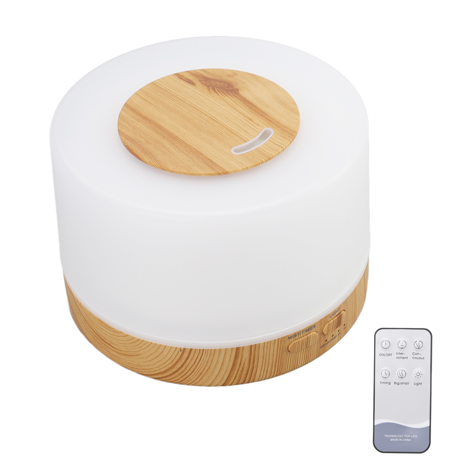 Tisch-luftbefeuchter 500 Ml, Holzoptik, 7-farbige Led-beleuchtung, 35 Db, Fernbedienung, Aromatherapie-diffusor, 100–240 V, Eu-stecker