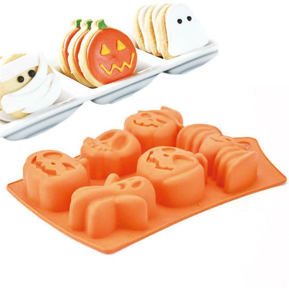 Halloween-silikonformen Mit Kürbis-, Skelett-, Fledermaus- Und Geistermotiven – Kuchenform, Cupcake-form, Schokoladenform – Halloween-bastelwerkzeug