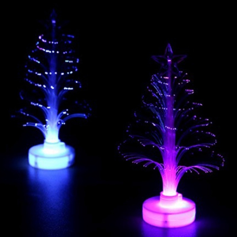 Led-nachtlicht Mit 7 Wechselnden Farben, Glasfaseroptik, Weihnachtsbaum-design, Tischleuchte, Dekorative Weihnachtsgeschenk