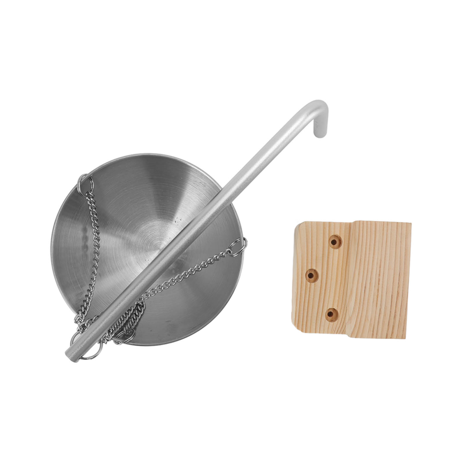 Saunaschale Aus Edelstahl, Hängender Aromatherapie-ölbecher Mit Holzblock Für Saunaräume, Größe S, 12 Cm
