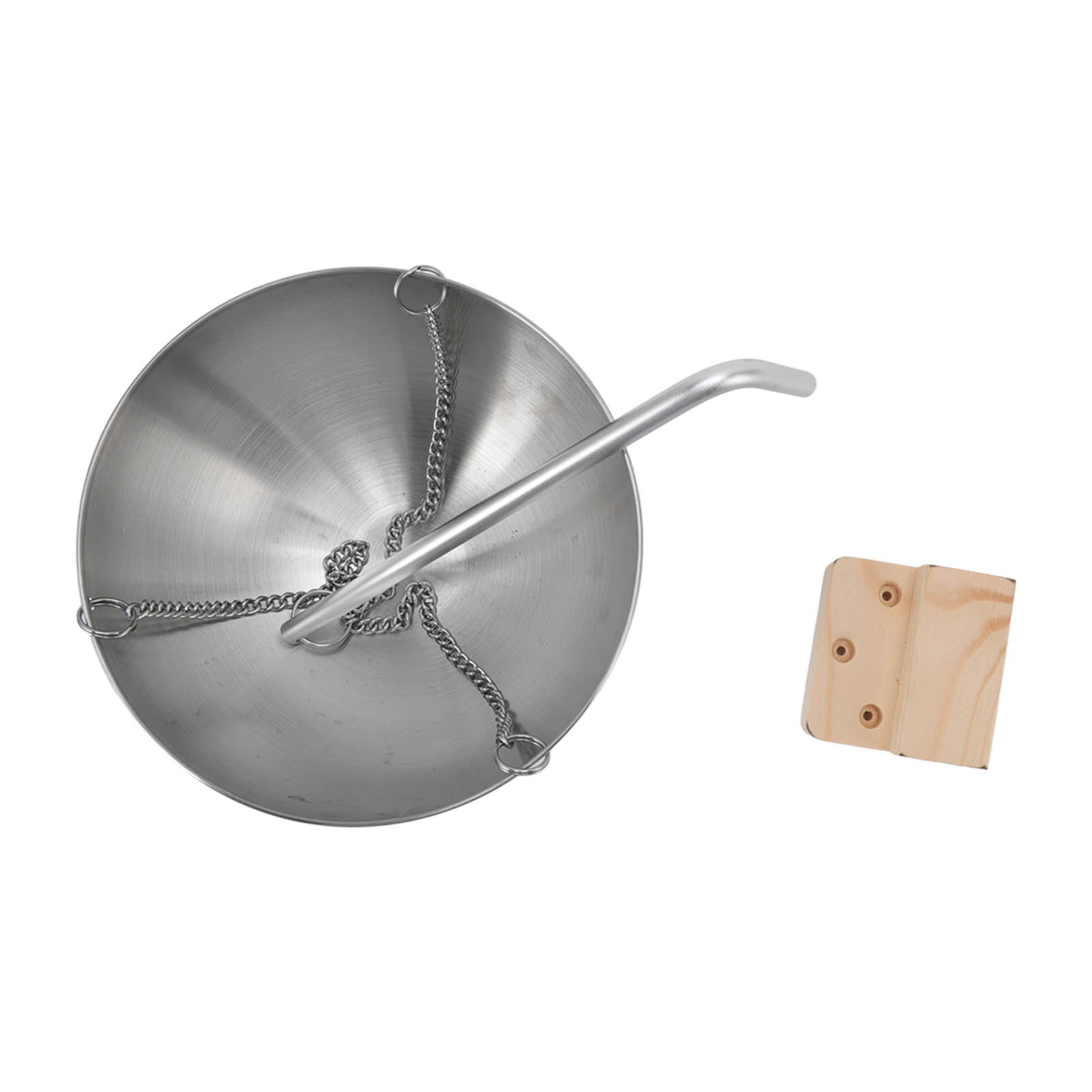 Saunaschale Aus Edelstahl, Hängender Aromatherapie-ölbecher Mit Holzblock Für Saunaräume, L 20 Cm