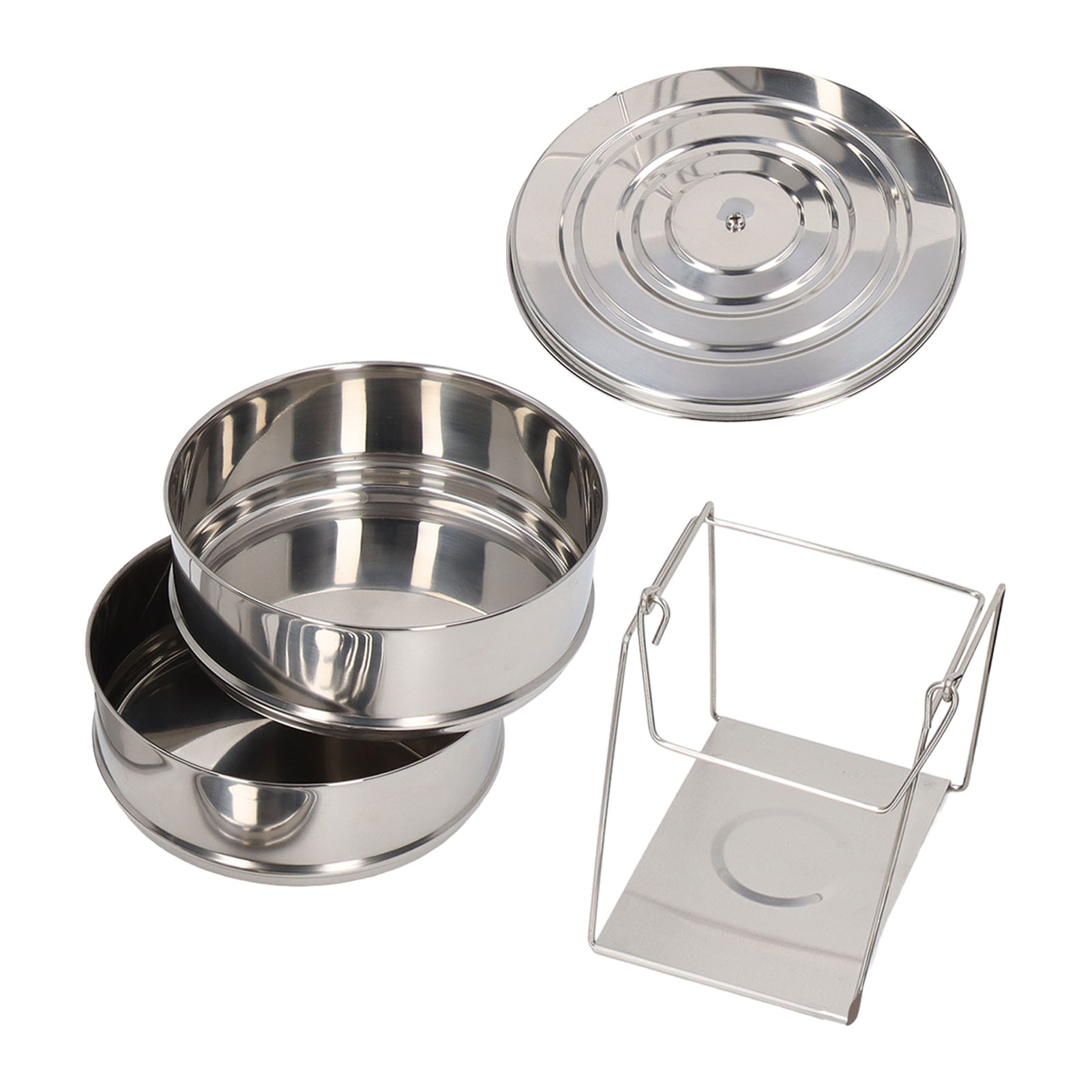 Dampfgarer Aus Edelstahl 304, 2-stöckig, Stapelbar, Mit Deckel, Für Die Küche