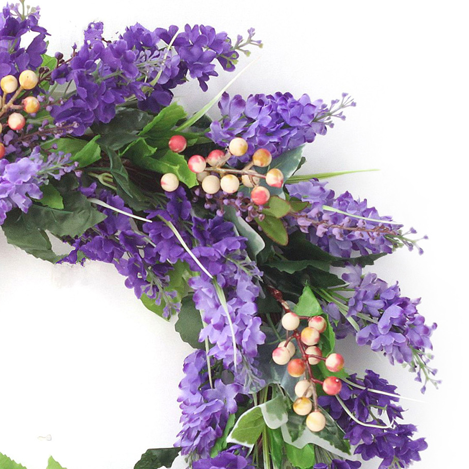 Lavendelkranz Aus Kunstseide, Künstlicher Lavendelblumenkranz, Dekorativer Türkranz