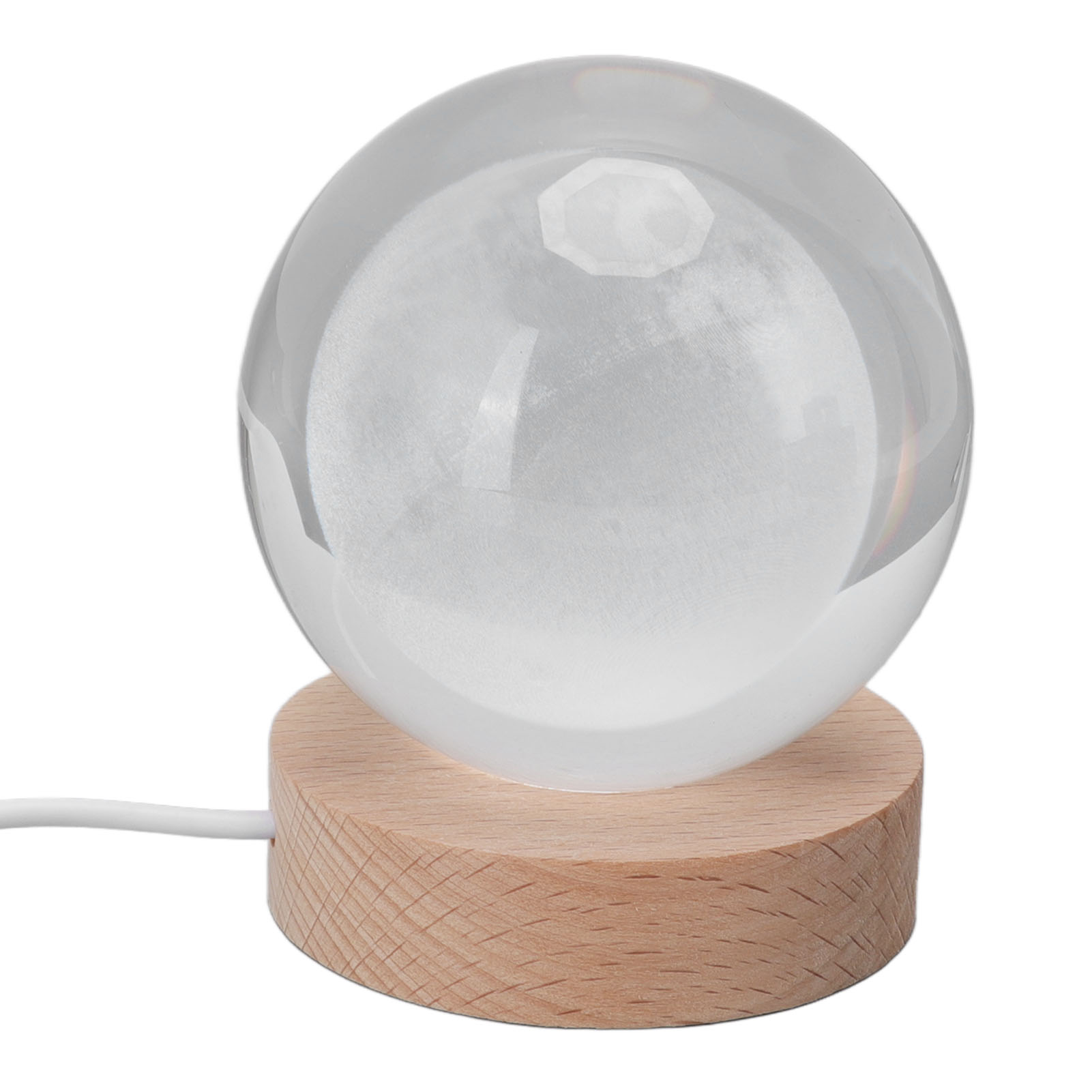 3d-mond-nachtlampe, Kristallkugel-nachtlicht, Led-nachtlicht, Tischdekoration Aus Holz Mit Aufwendigen Schnitzereien, Geschenk Für Freunde Und Kinder, Buntes Mondlicht