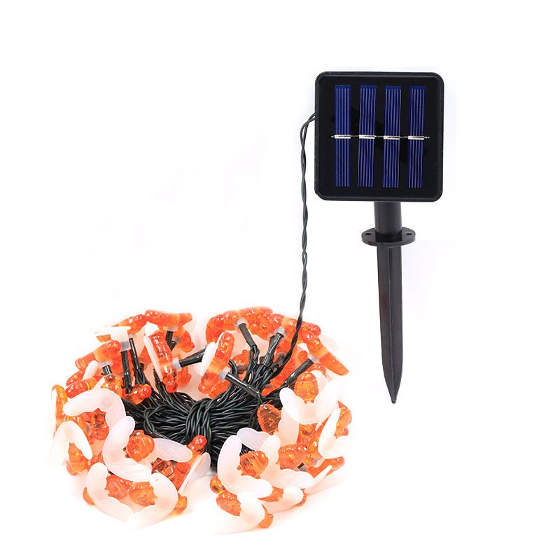 Solarbetriebene Lichterkette Für Den Außenbereich, Led-lichterkette Mit Honigbienenmotiv, Wasserdicht, Solar-lichterkette Mit Hummelmotiv Für Garten- Und Weihnachtsdekoration, Warmweiß, 5 Meter, 20 Li