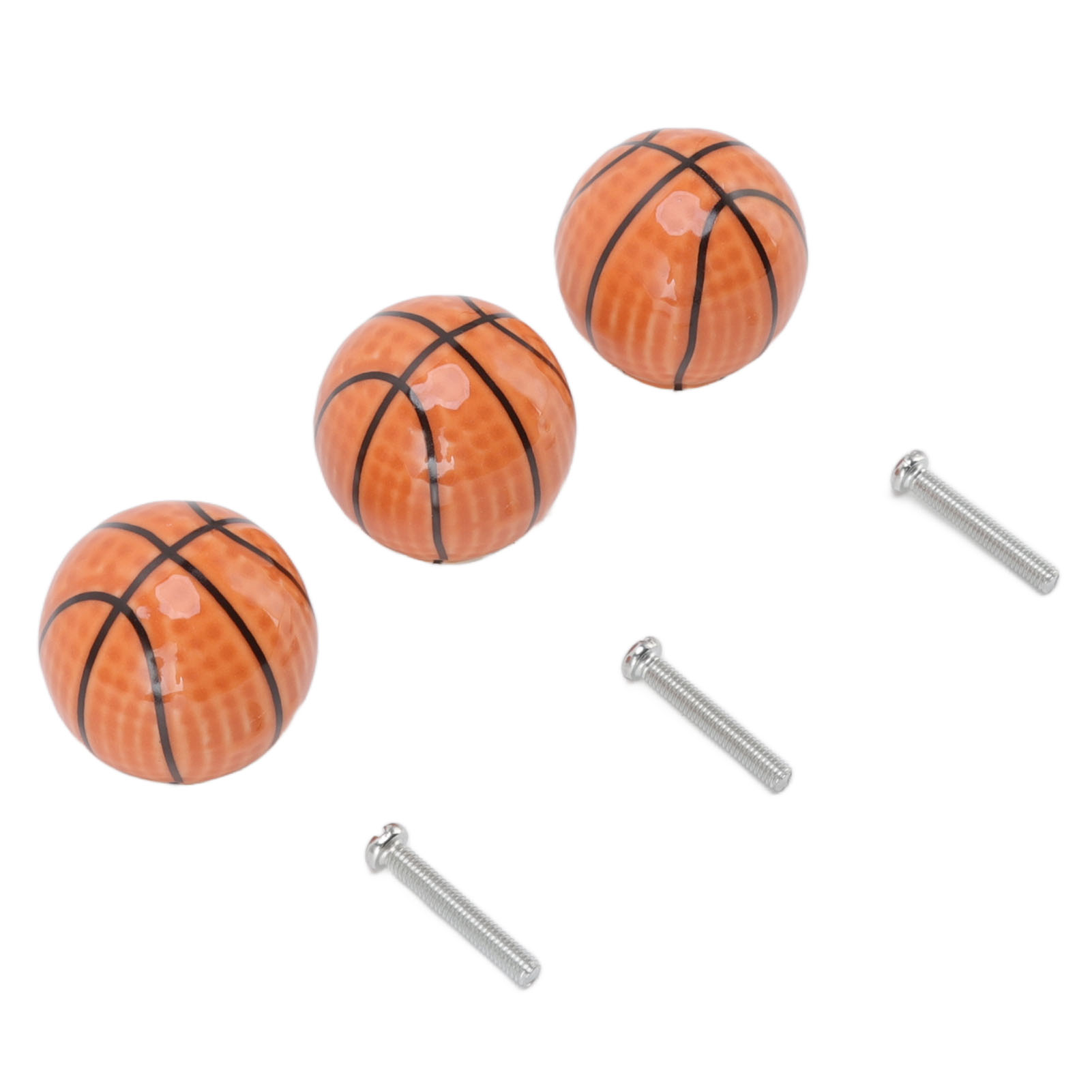 3er-set Basketball-schrankknöpfe, Kugelförmig, Einlochig, Keramikgriff