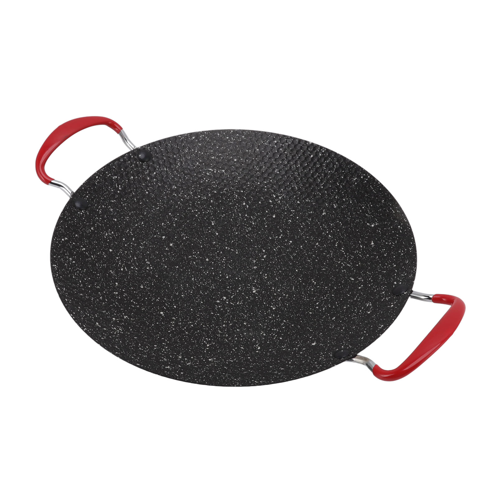 Koreanische Bbq-grillpfanne Mit Antihaftbeschichtung Und Hitzebeständigem Griff, Runde Grillplatte Für Gas- Und Keramikherde, 38 Cm / 15 Zoll