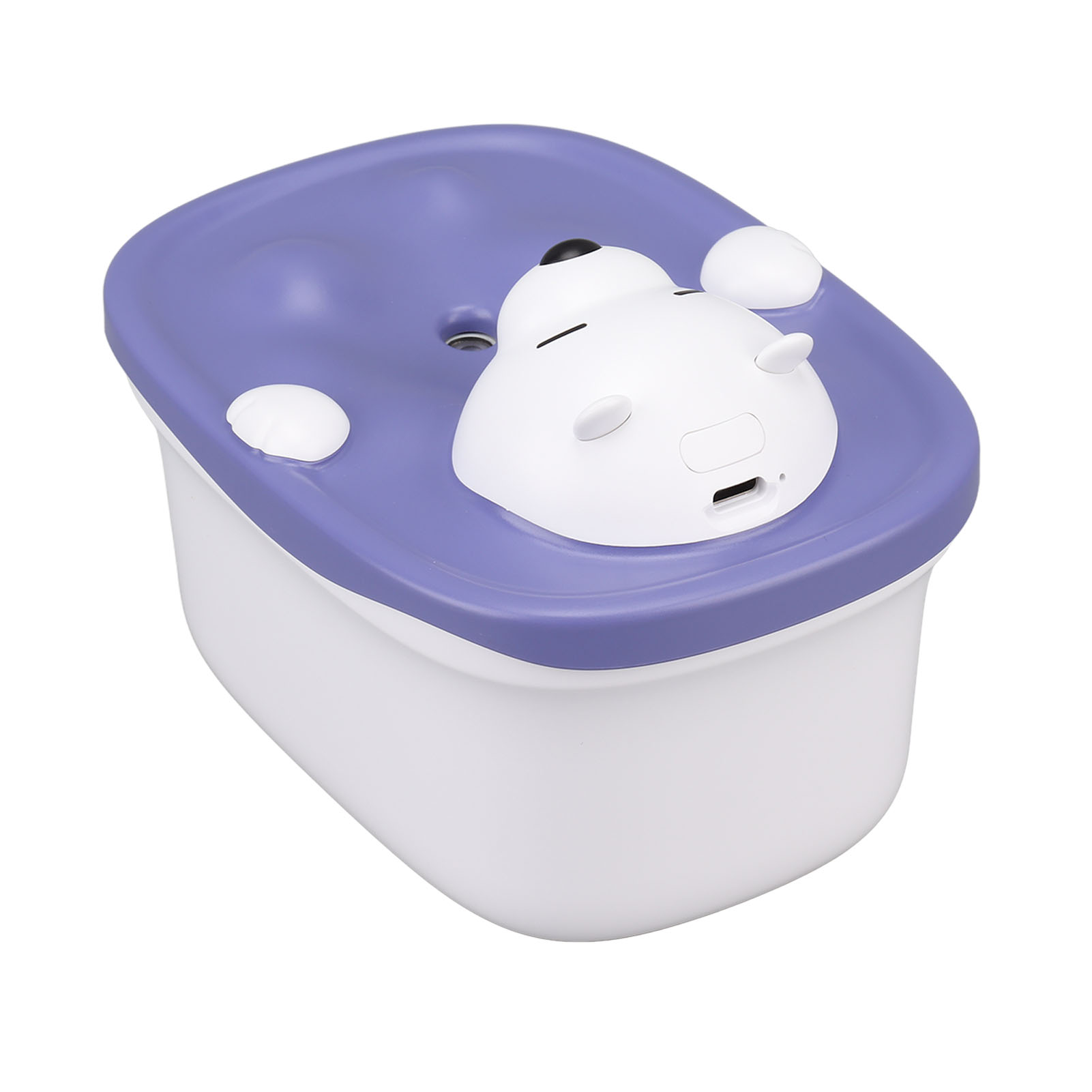 450 Ml Mini-tisch-luftbefeuchter In Bärenform, Mit Usb-ladefunktion, Lila