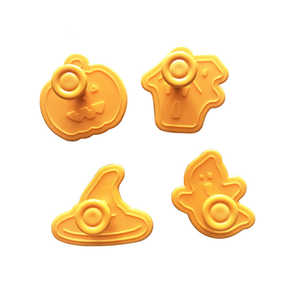 4-teiliges Halloween-ausstechformen-set Mit 3d-ausstechern Und Stempeln Zum Selberbacken – Ideal Für Die Küche.