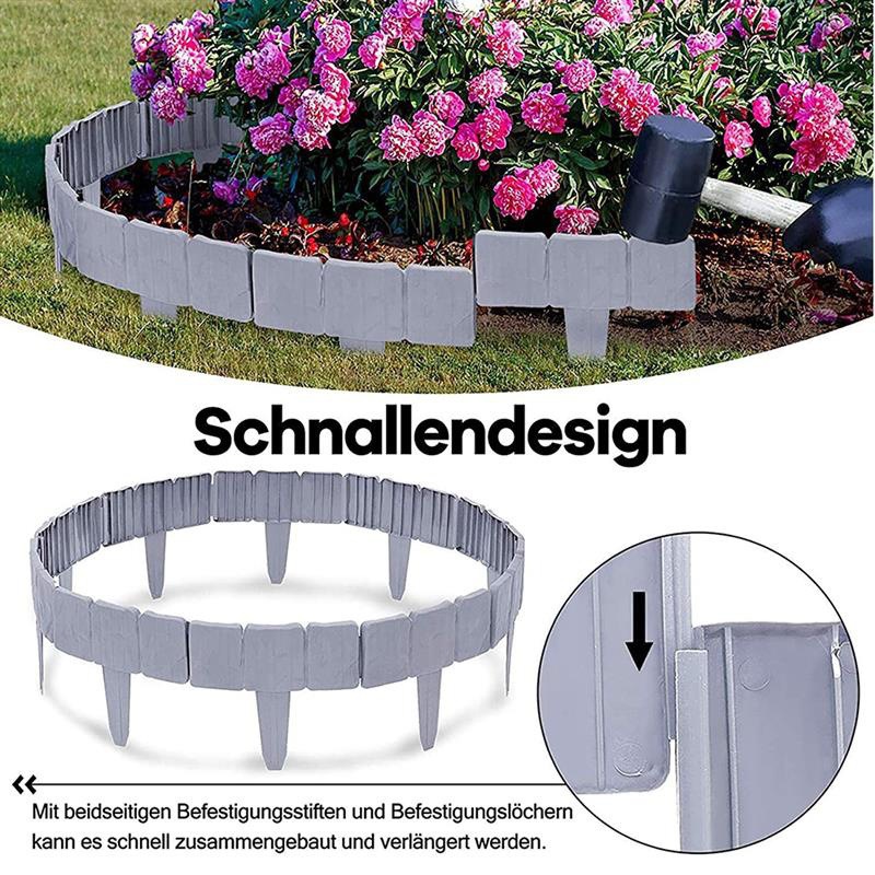 Gartenzaun-einfassung Aus Kunststoff In Steinoptik, 20 Stück