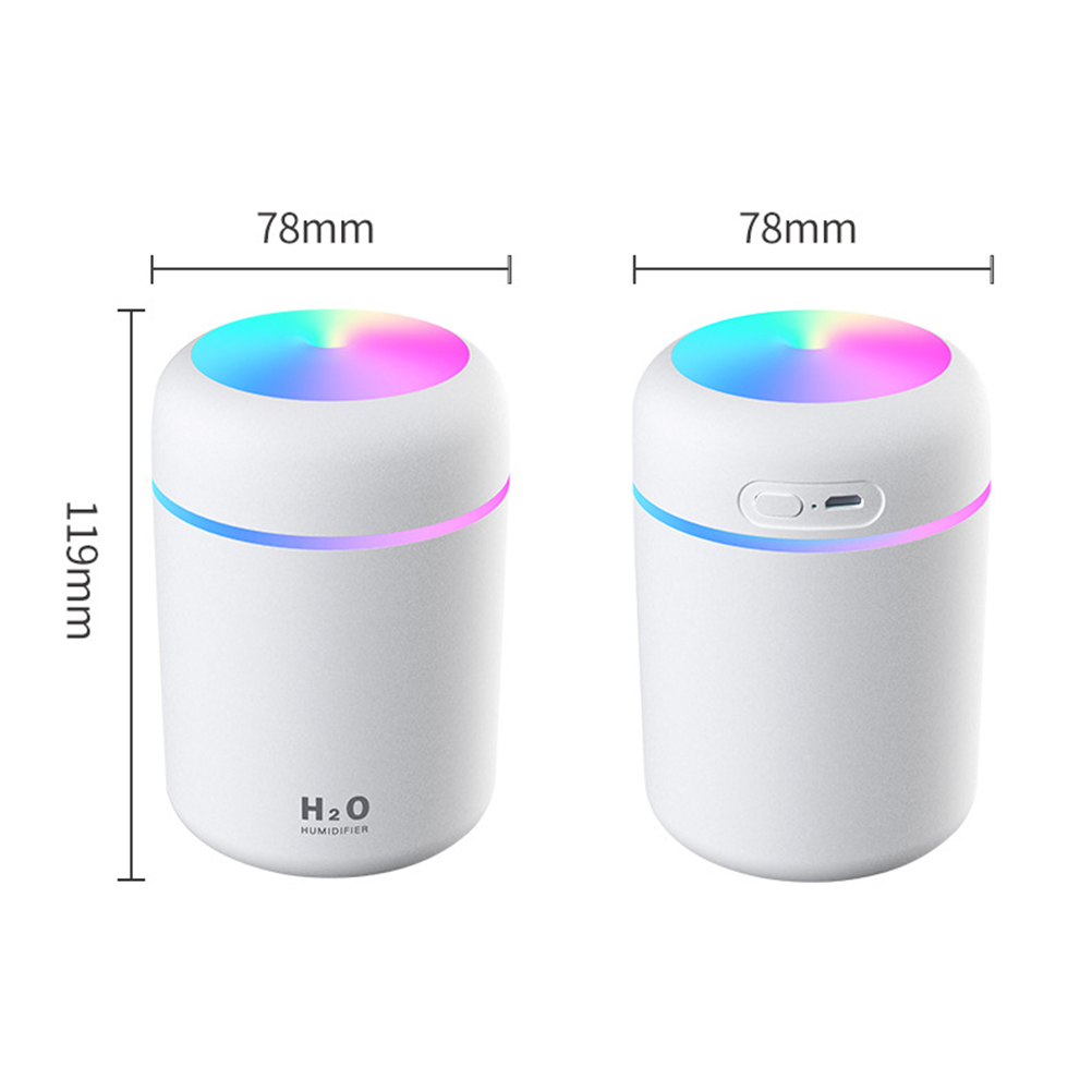300-ml-mini-usb-luftbefeuchter Mit Nachtlicht, Nebelfunktion, Luftbefeuchter Für Zimmer, Büro Und Schreibtisch