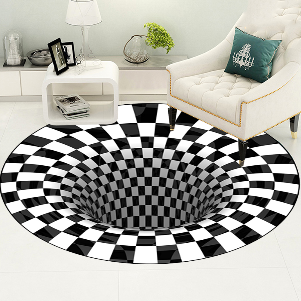 Runder 3d-teppich, Wohnzimmer-fußmatte, Couchtischdecke, Optischer 3d-dekorteppich Für Schlafzimmer, Esszimmer, Büro