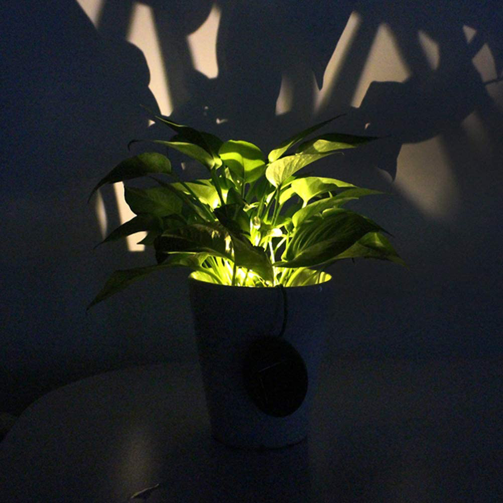 Led-solar-gartenleuchten, Solar-blumenleuchte, Topfleuchte, Dekorative Leuchte, Wasserdicht, Grüne Pflanzenlampe Für Gartenwege, Innen- Und Außenbereich