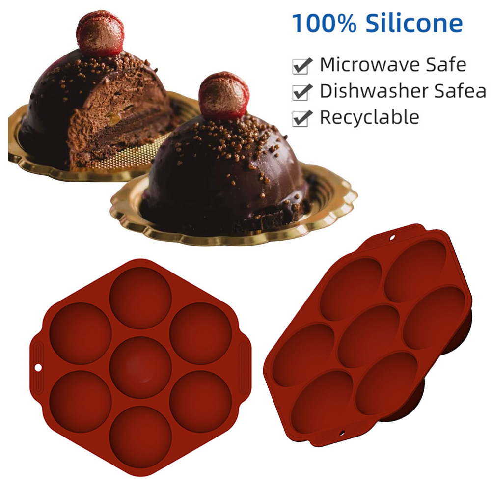 Silikonform Mit 7 Mulden Für Schokoladen-halbkugeln, Silikonformen Zur Herstellung Von Schokoladenkuchen-kuppelmousse