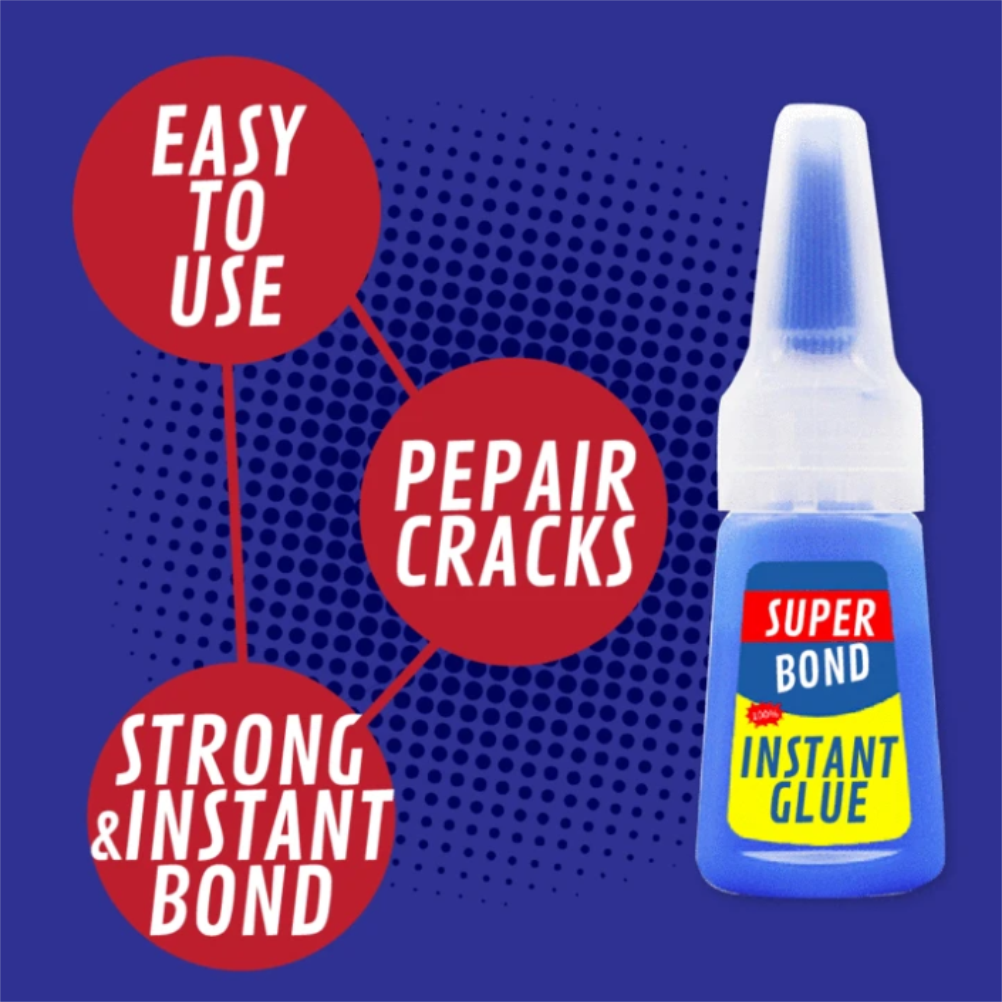 Super Bond Sofortkleber – Starker, Schnell Haftender Kleber Für Reparaturen Und Befestigungen