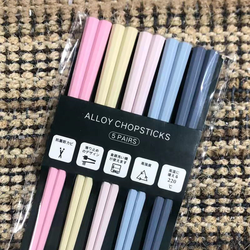 Paar Achteckige Sushi-essstäbchen Im Japanischen Stil, Spitz Zulaufend, Modische Farben, Pet-kunststoff, F
