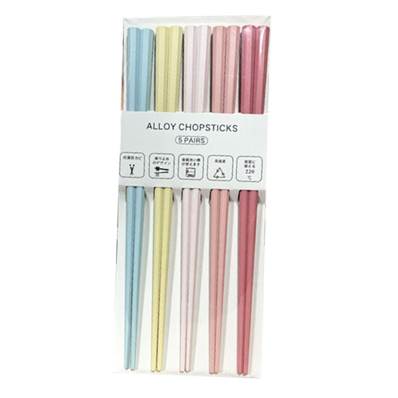 5 Paar Achteckige Sushi-essstäbchen Im Japanischen Stil, Spitz Zulaufend, Modische Farben, Pet-kunststoff, H