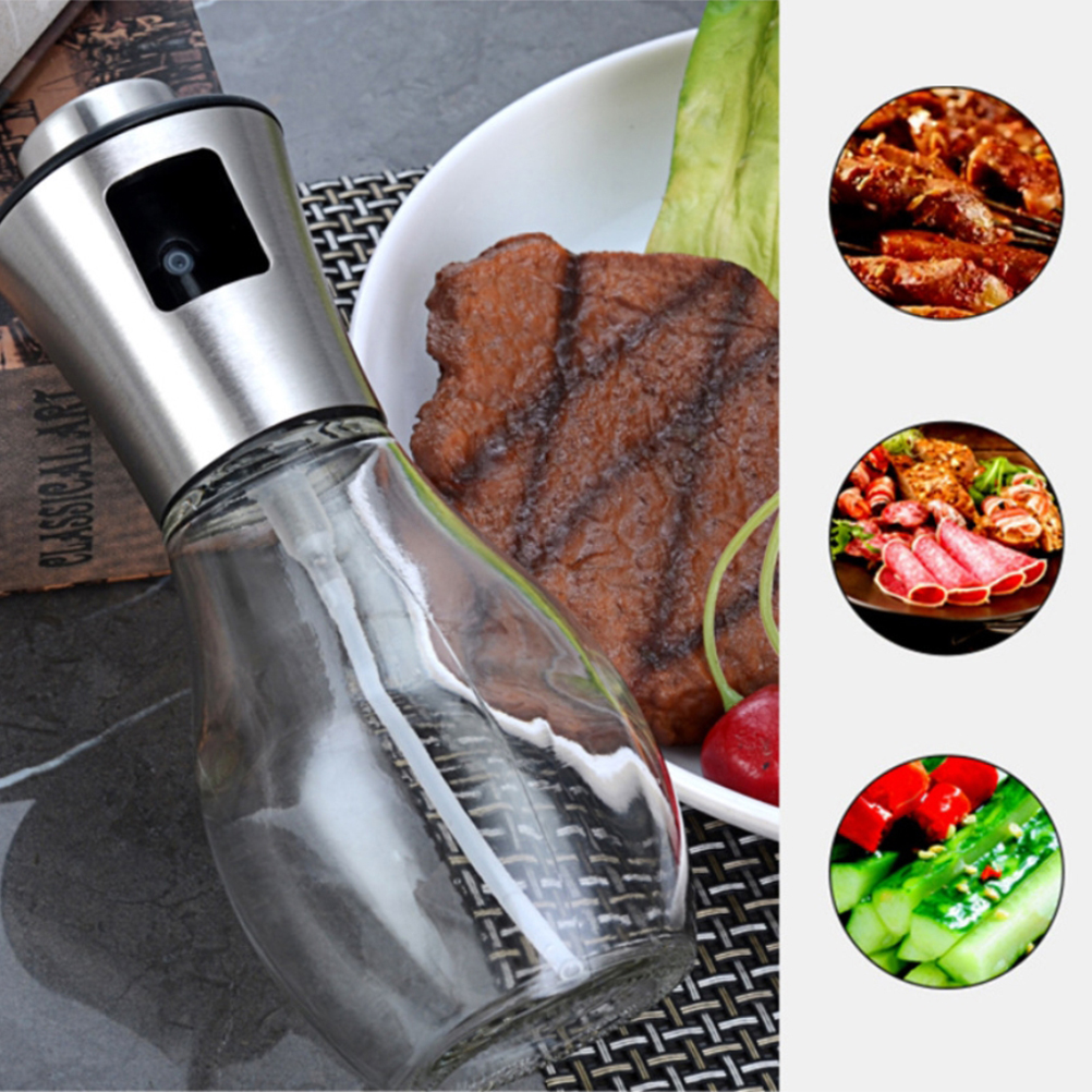 200-ml-ölsprüher, Tragbare Glasflasche Zum Grillen Von Olivenöl, Ideal Für Küche, Kochen, Salate, Brot Und Backen.
