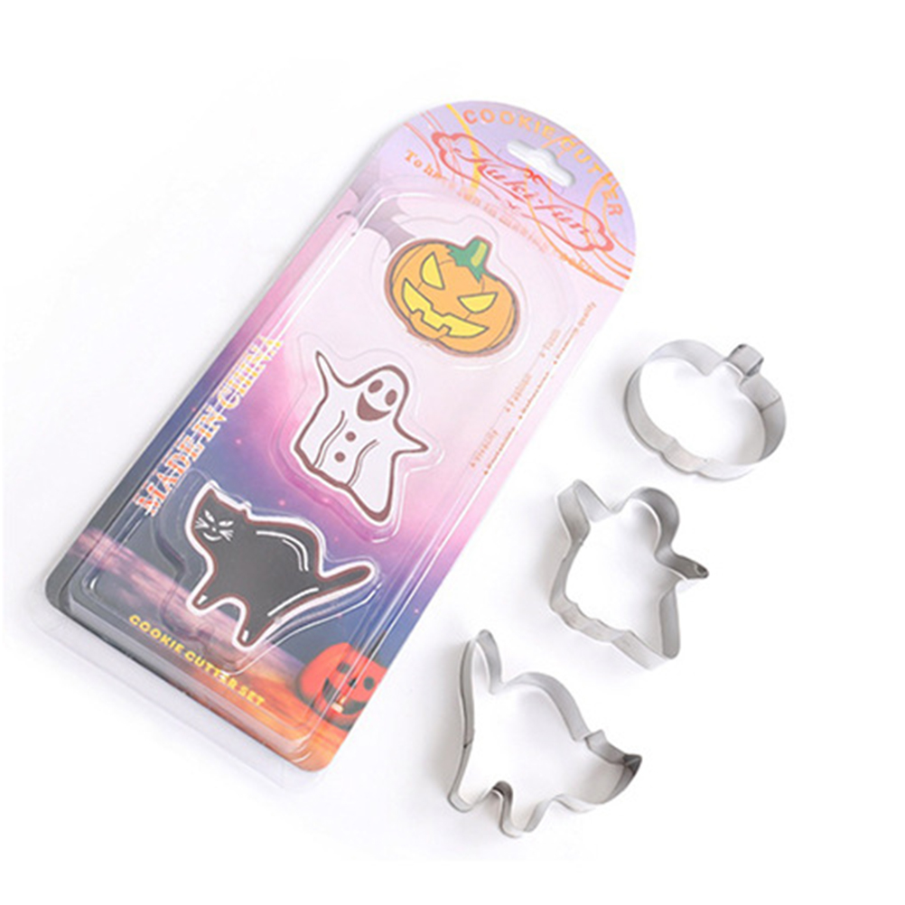 Halloween-ausstechformen-set Aus Edelstahl: Katzen-, Kürbis- Und Geisterformen