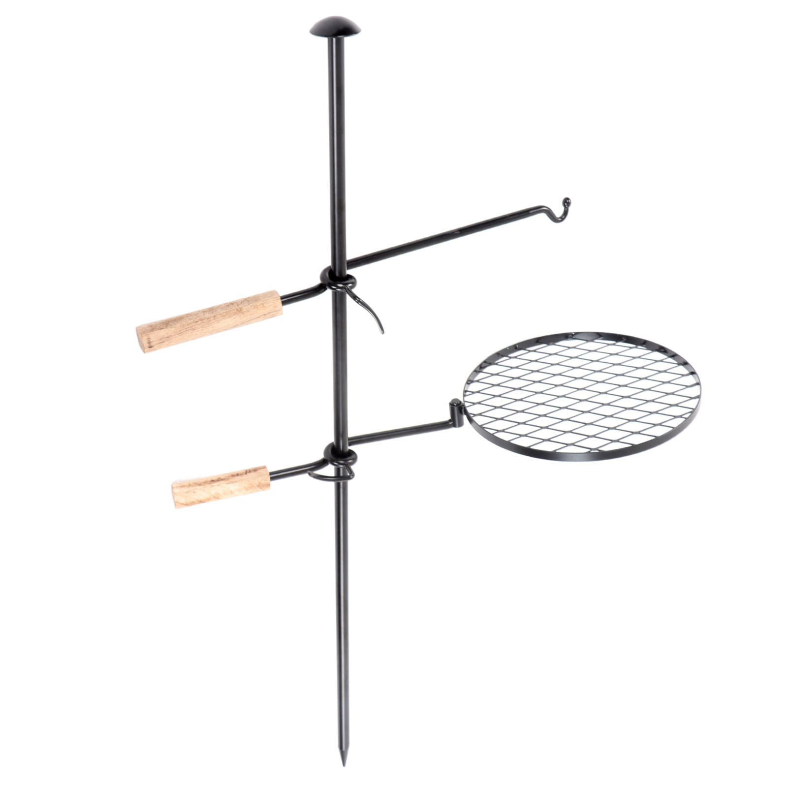 Grillständer Aus Gusseisen, Zusammenbaubar, Mit Grillrost Und Armen, Ideal Für Camping Und Picknicks
