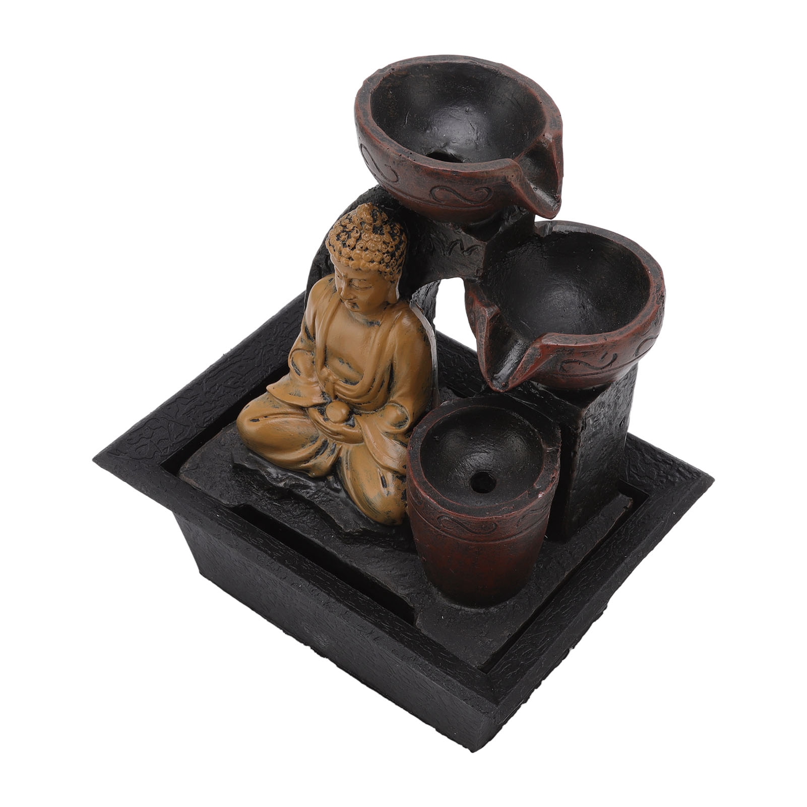 Buddha-wasserfall-dekoration Aus Kunstharz Mit Beleuchtung Für Zuhause, Büro Oder Schreibtisch, Eu-stecker 220–240 V