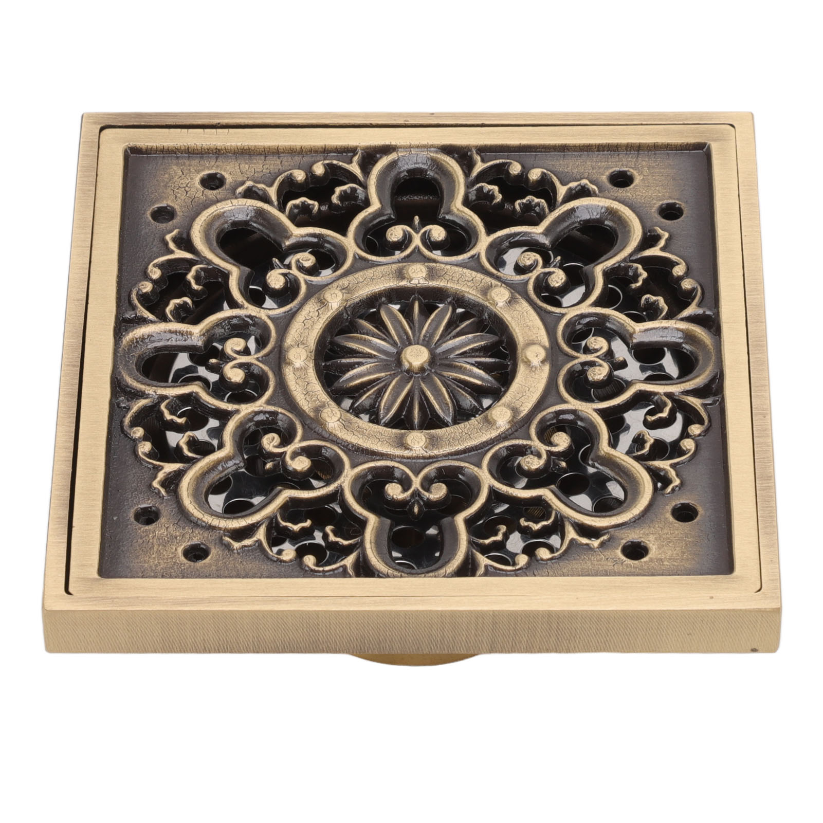 Quadratischer, Retro-inspirierter Kupfer-bodenablauf Mit Großem Durchfluss Und Geruchsdichtem Design Für Dusche Und Badezimmer