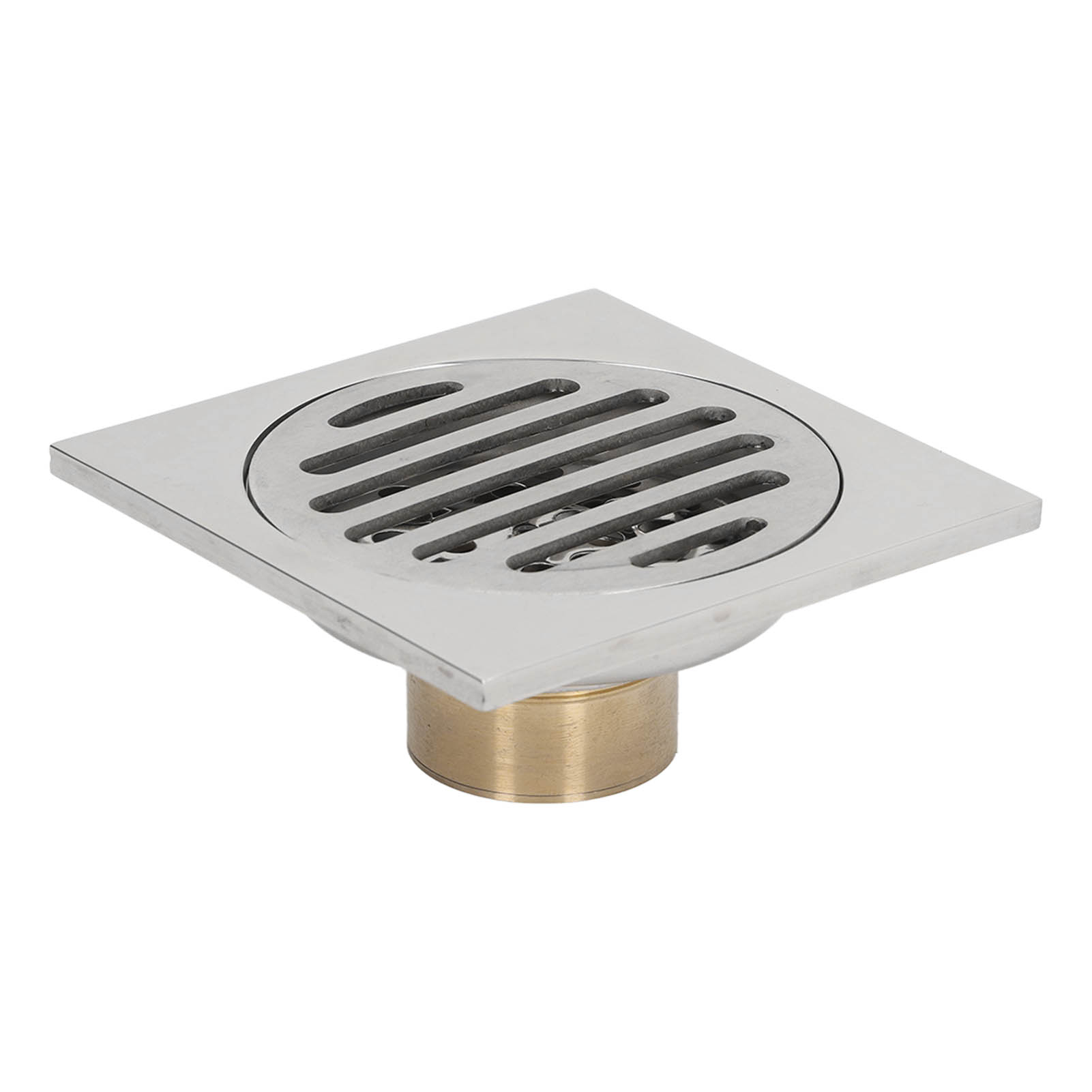 Quadratischer Bodenablauf Aus Galvanisiertem Metall Mit Hohem Durchfluss Und Abdeckung Für Dusche Und Badezimmer