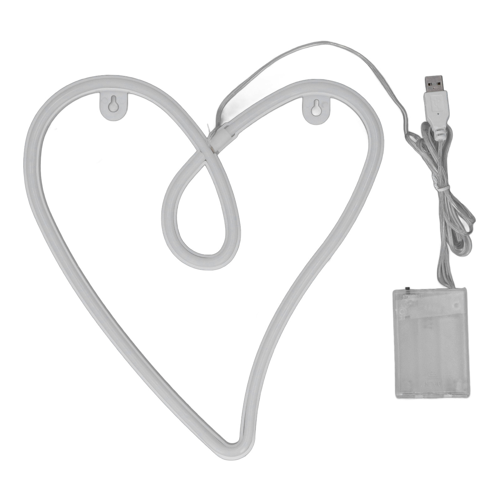 Herzförmige Neonleuchte Mit Zwei Netzteilen, Retro-led-neonlampe, Ip45 Wasserdicht, Für Wohnzimmer, Valentinstag, Party, Bar-dekoration, Rosa Licht