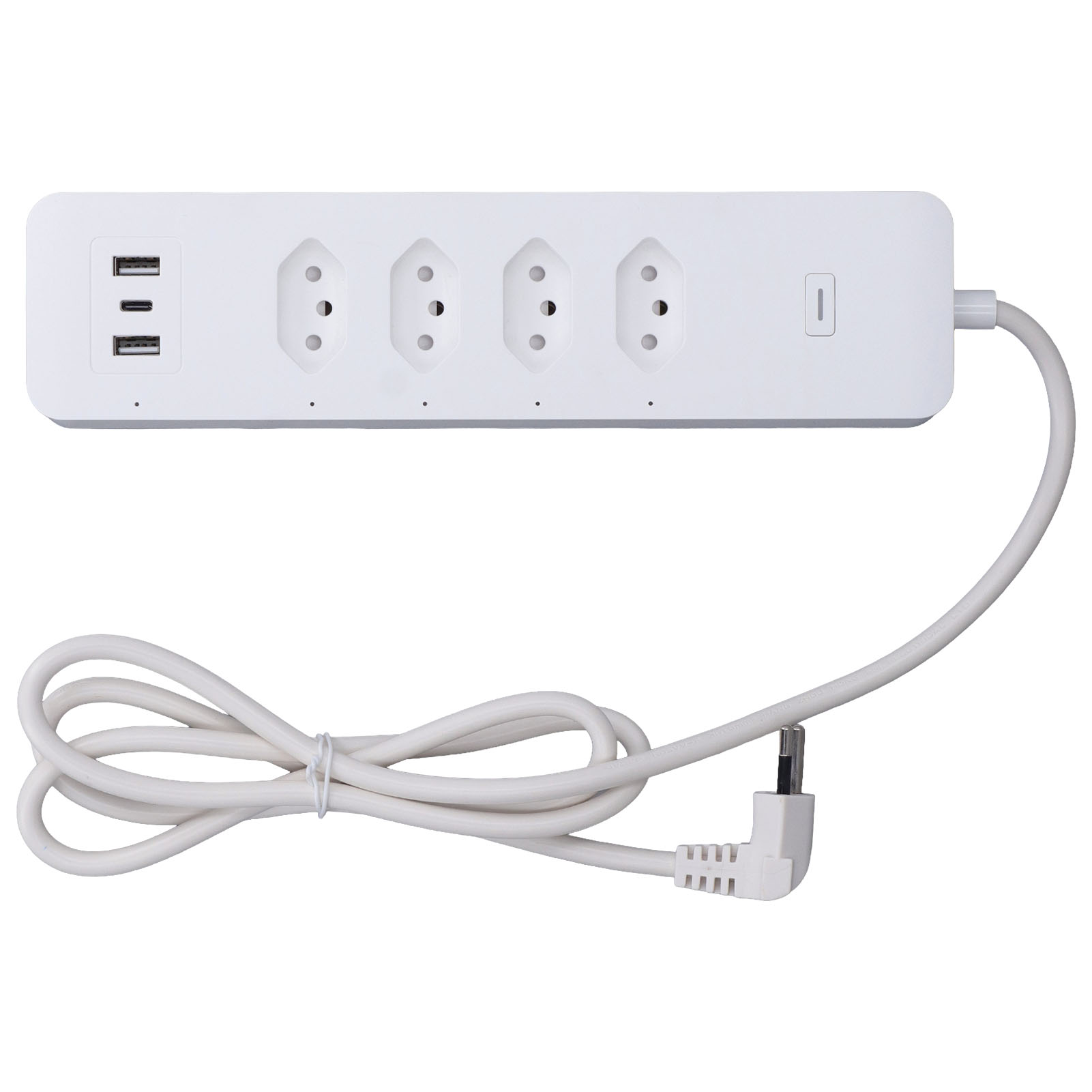 Intelligente Steckdosenleiste Für Tuya Wlan-überspannungsschutz Mit 4 Einzeln Steuerbaren Steckdosen, 2 Usb- Und 1 Typ-c-anschluss, 10 A, 250 V, Brasilianischer Stecker