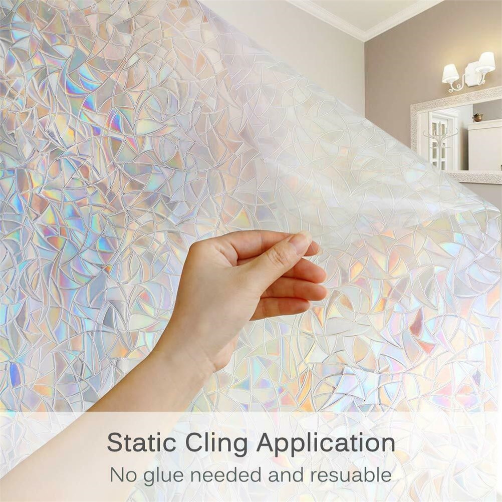 3d-statische Dekorfolie Für Fensterglas, Statisch Haftende Fensterfolie, Uv-schutz, Regenbogenfolie, Heimdekoration