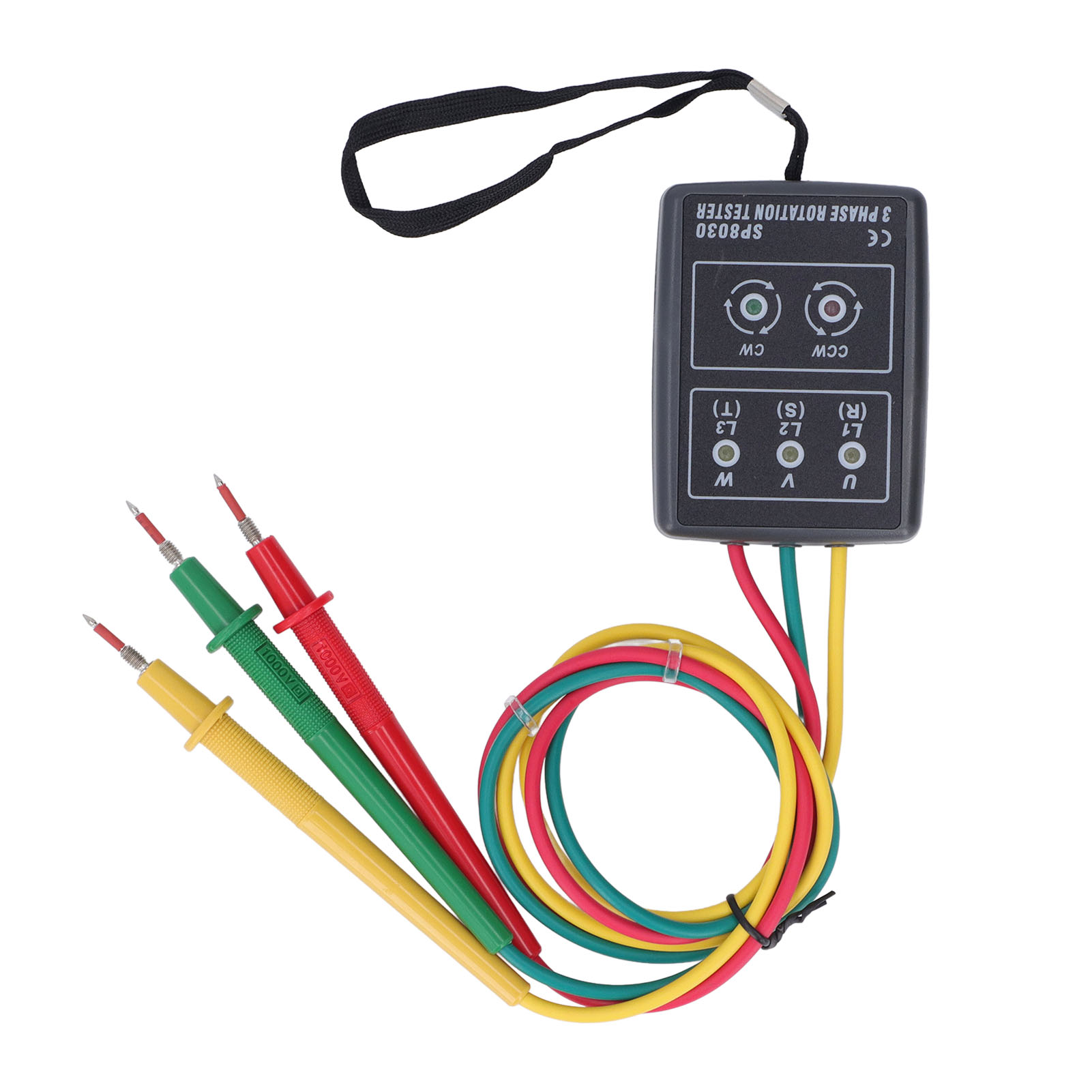 Phasenfolgeprüfer Mit 5 Leds, Batterielosem Betrieb, 3 Messleitungen, 60 V Bis 600 V Wechselstrom