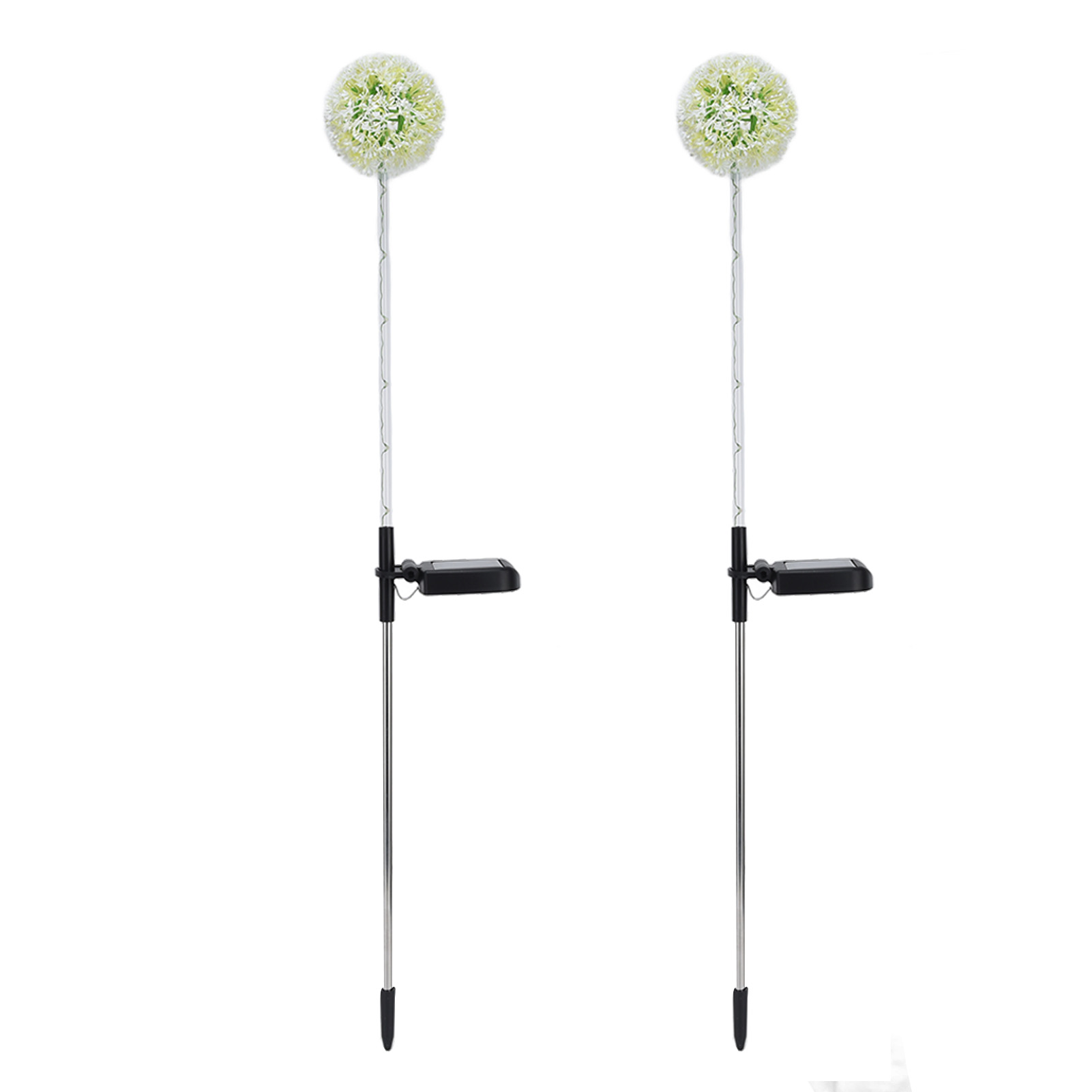 2er-set Solar-löwenzahn-gartenleuchten, 6 Leds, Bunte Außen-rasenlampe Für Terrasse, Garten, Balkon, 6 Leds, Weiß (2 Stück)