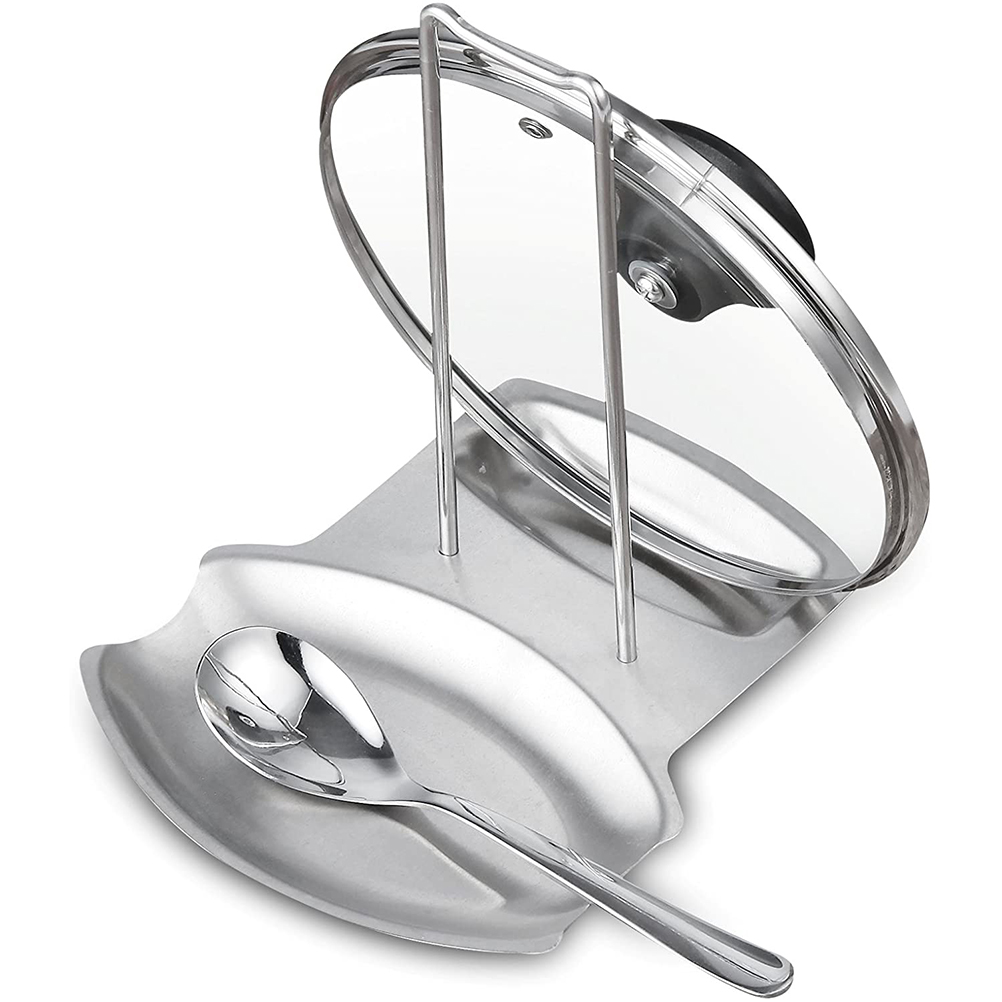 Praktische Löffelablage Und Topfdeckelhalter, Utensilienablage Aus Edelstahl, Topfdeckelablage, Ablageständer, Löffelhalter
