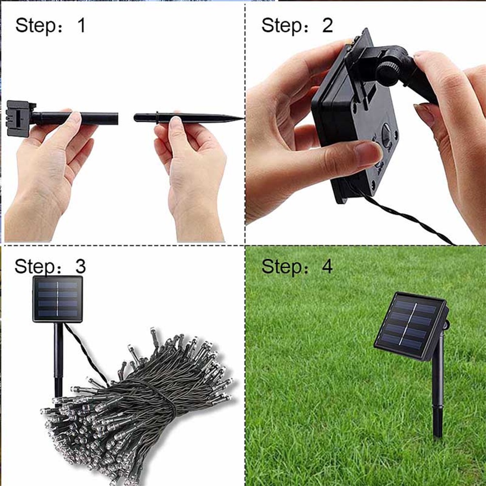 22 M Lange, Wasserdichte Solar-lichterkette Mit 200 Leds Für Den Außenbereich, Ideal Für Garten, Feiertage Und Weihnachten