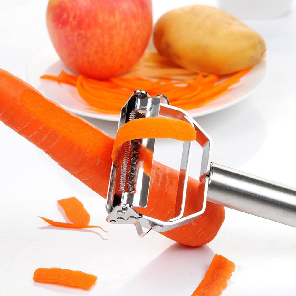 Edelstahl-schäler Und Reibe Mit Reinigungsbürste Für Karotten, Kartoffeln, Gemüse Und Obst