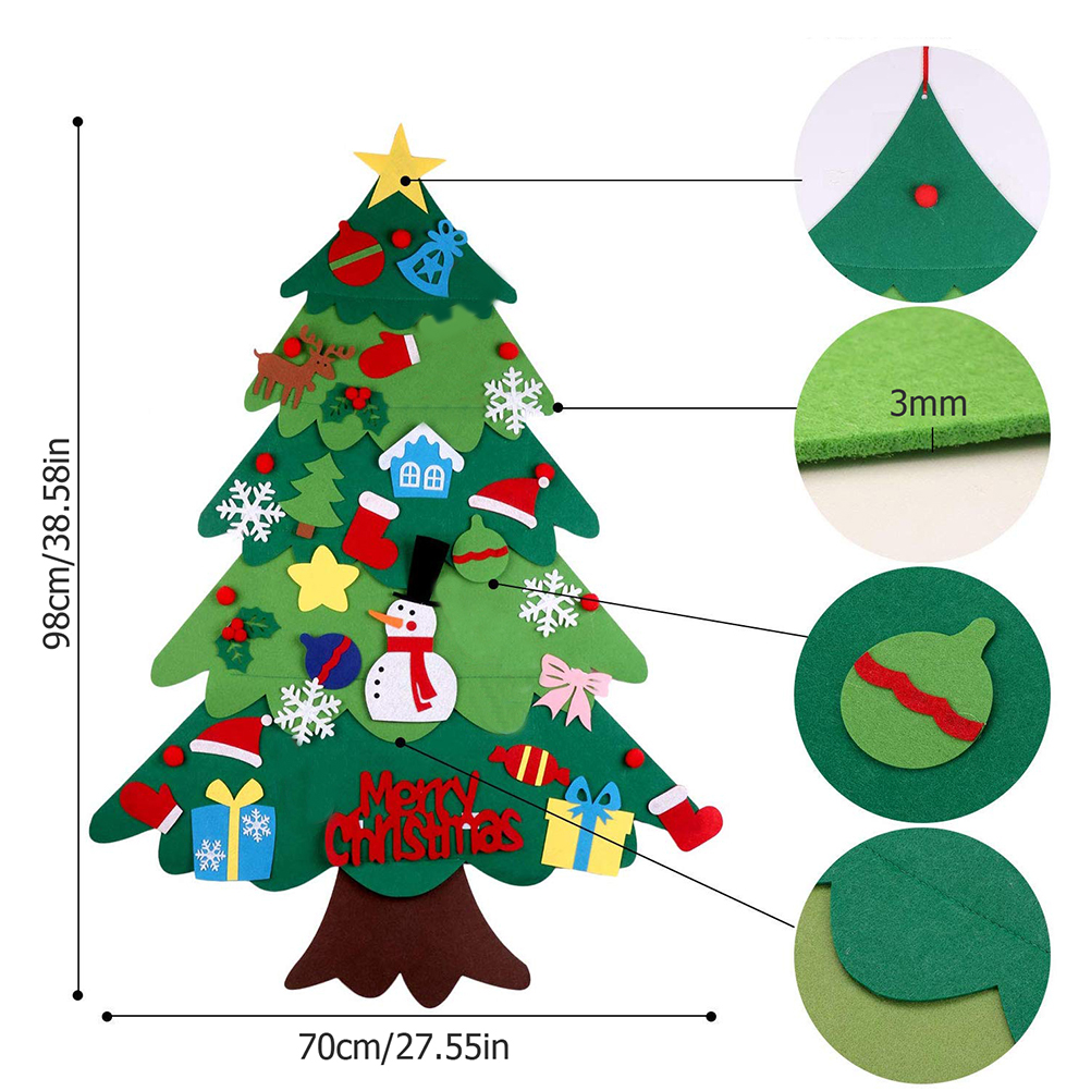 Weihnachtsbaum Aus Filz Selber Machen: Weicher Weihnachtsbaum Mit Schmuck Und Lichterkette