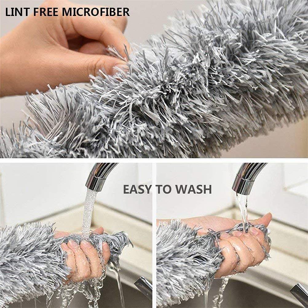 Mikrofaser-staubwedel Mit Verlängerungsstange Und Biegsamem Kopf, Ausziehbarer Staubwedel Zur Reinigung Von Deckenventilatoren, Tastaturen Und Möbeln