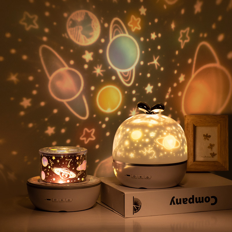 Sternenprojektor-licht, Wiederaufladbar, Drehbar, Niedliche Schleife, Nachtlicht Für Kinderzimmer, Wiederaufladbar
