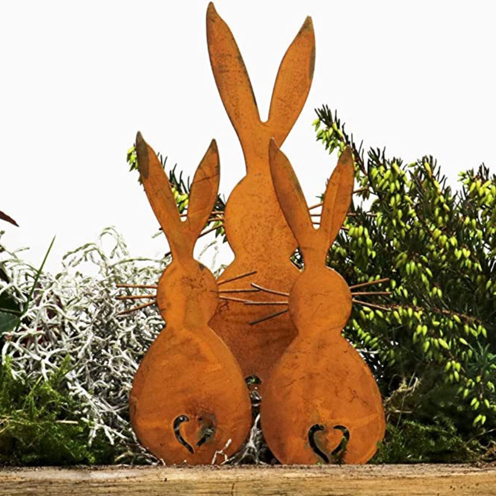 Osterhasen-dekorationen Aus Eisen, Osterbastelarbeiten, Dekorationen Für Rasen Und Garten