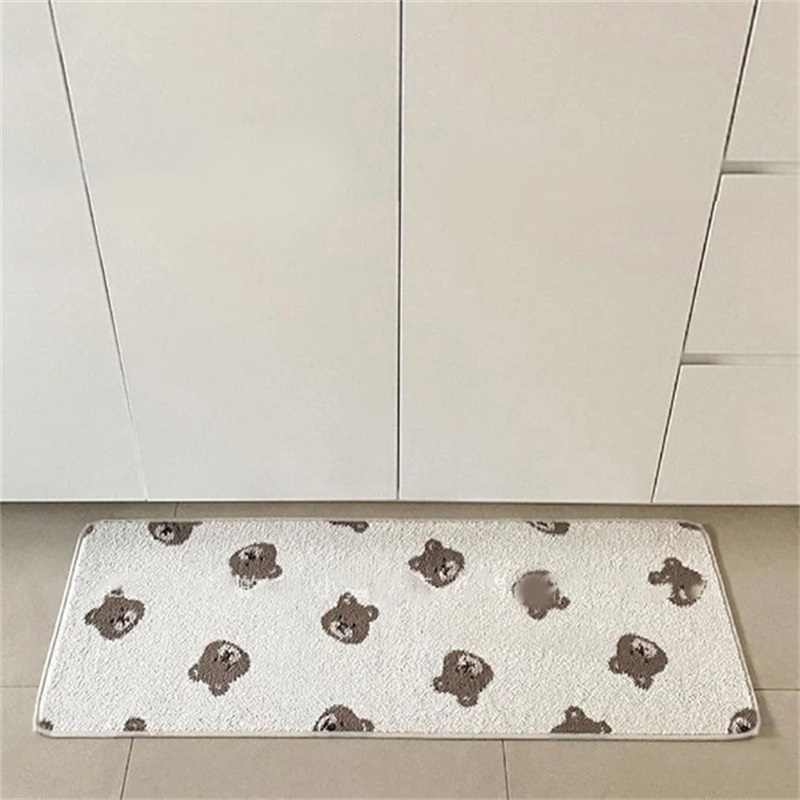 Badezimmer-fußmatte Aus Umweltfreundlichem Pvc, Quadratisch, Rutschfest, Weich, Für Küche Und Bad, Kleines Bärenmotiv, 40 X 120 Cm / 15,7 X 47,2 Zoll