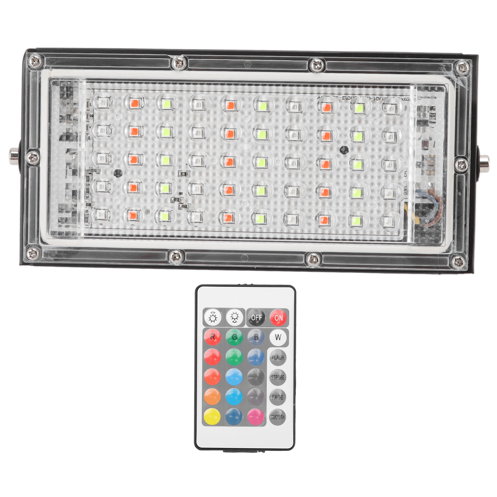 Rgb-flutlicht Ip66 Wasserdicht, Hohe Helligkeit, 220 V Wechselstrom, 50 W, Farbiges Außenflutlicht Mit Fernbedienung