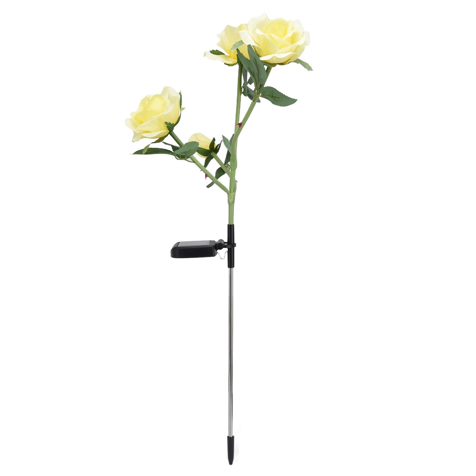 Solar-rosenleuchte Mit 4 Köpfen, Ip65 Wasserdicht, Dekorative Led-blumenlandschaftsleuchte Für Garten Und Hof (gelbes Led-licht)