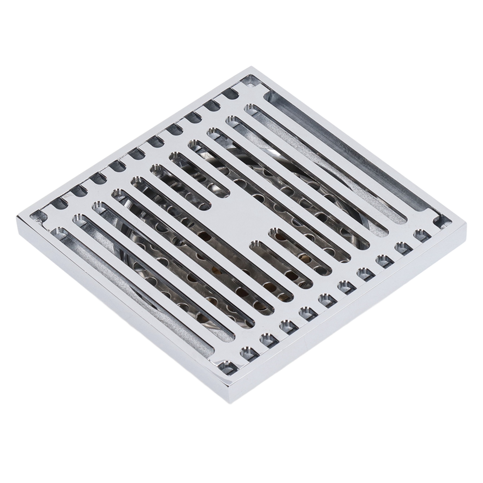 Bodenablauf Mit Galvanisierter Beschichtung, Geruchsdicht, Insektendicht, Großes Abflussvolumen, Inklusive Haarfilter Und Abdeckung, Für Flaches Wasser
